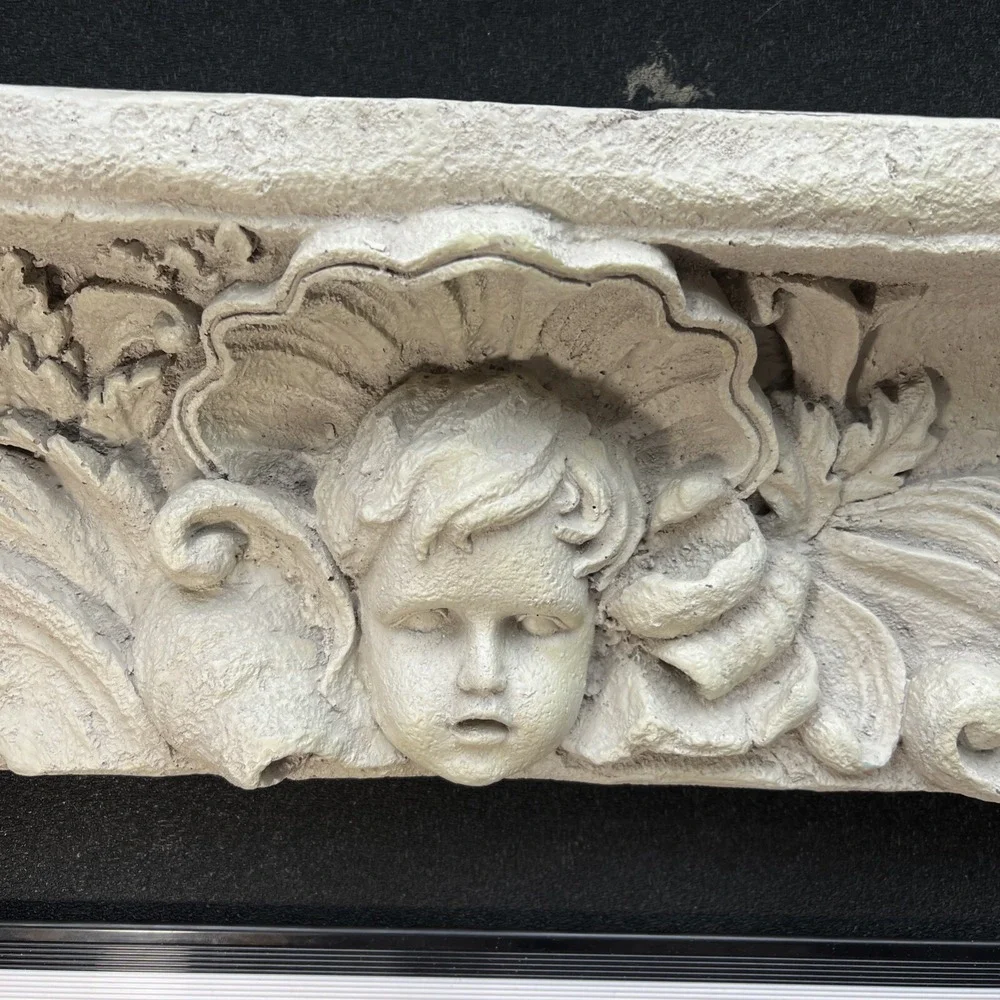 Design Toscano Cathedral Cherub Sculptural Wall Shelf,‎ Single, Antique Stone
